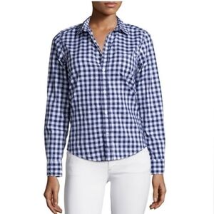 FRANK & EILEEN Barry Blue/White  Gingham 100% Cotton Shirt Size X-Small